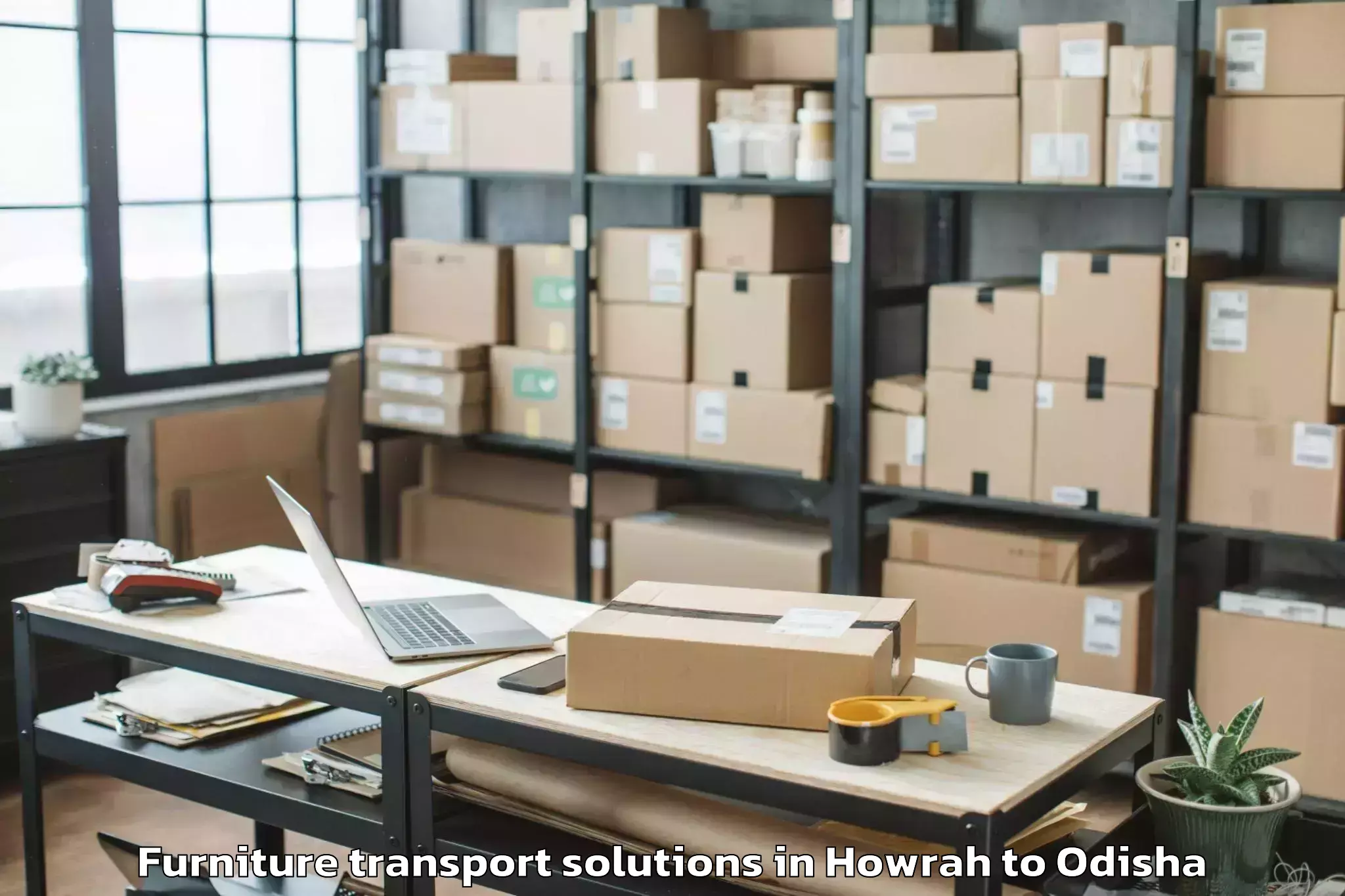 Trusted Howrah to Phulabani Town Furniture Transport Solutions